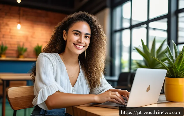 가치 기반 경력 구축을 위한 소셜 미디어 활용 - A confident young professional woman of Brazilian descent, working on a laptop in a modern coworking...